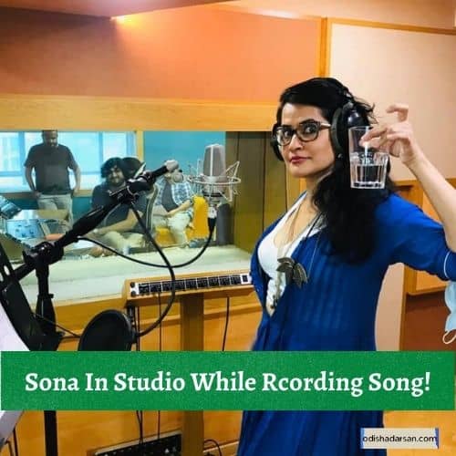 Mohapatra in studio while recording song