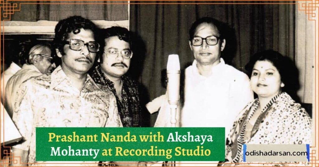 Prashant Nanda with Akshaya Mohanty while song recording