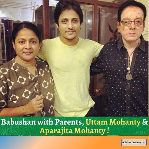 Babushan with his father Uttam Mohanty and mother Aparajita Mohanty