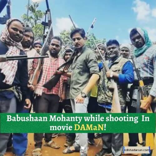 Babushan Mohanty while shooting of movie Daman